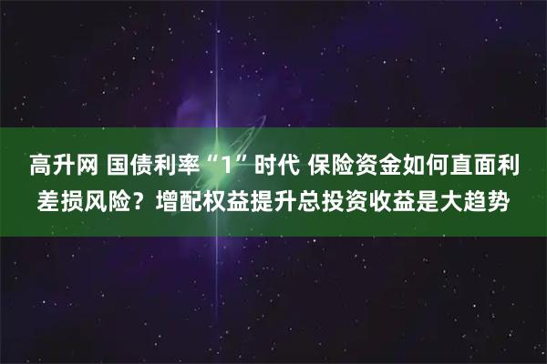 高升网 国债利率“1”时代 保险资金如何直面利差损风险？增配权益提升总投资收益是大趋势