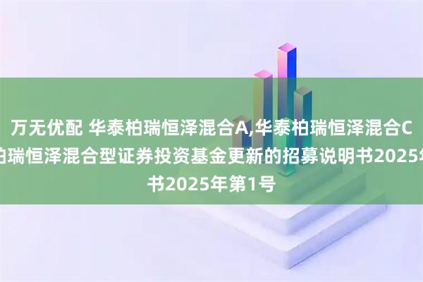 万无优配 华泰柏瑞恒泽混合A,华泰柏瑞恒泽混合C: 华泰柏瑞恒泽混合型证券投资基金更新的招募说明书2025年第1号