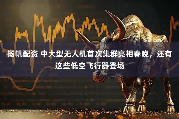 扬帆配资 中大型无人机首次集群亮相春晚，还有这些低空飞行器登场